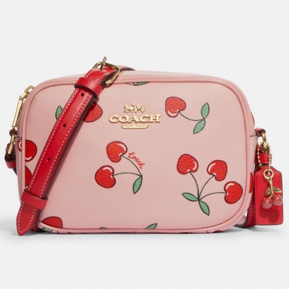 Coach Mini Jamie Camera Bag With Heart Cherry Print - Picture 7 of 12